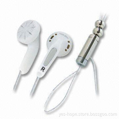 Retractable Earphones with Plastic Earlap, Available in Different Colors